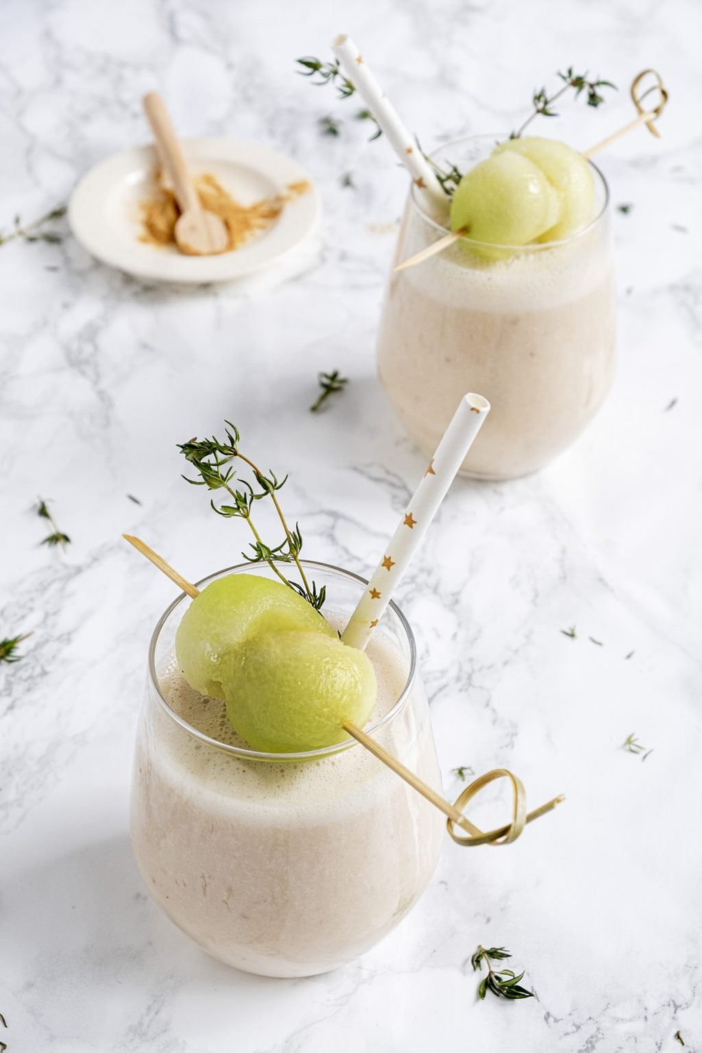 Smoothie met kokosmelk en meloen bolletjes ElsaRblog